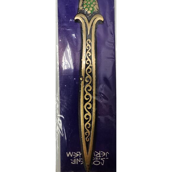 Vintage Jerusalem Brass Letter Opener Set – Enamel, Camel, Menorah, Israel - Picture 8 of 14